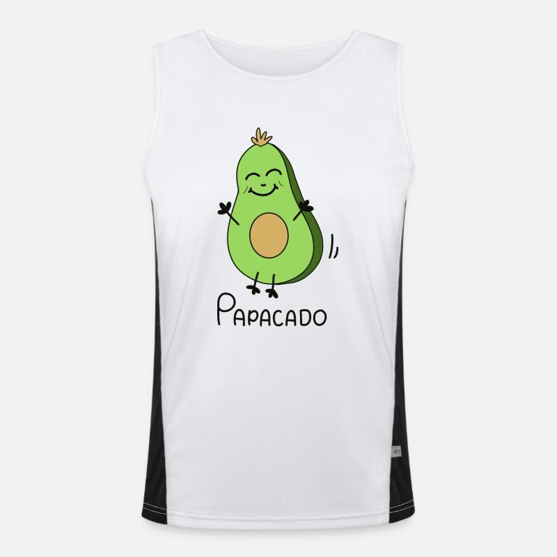 Papacado Papa Avocado - Vater Stolz Funktionelles Kontrast-Tank Top für Männer 