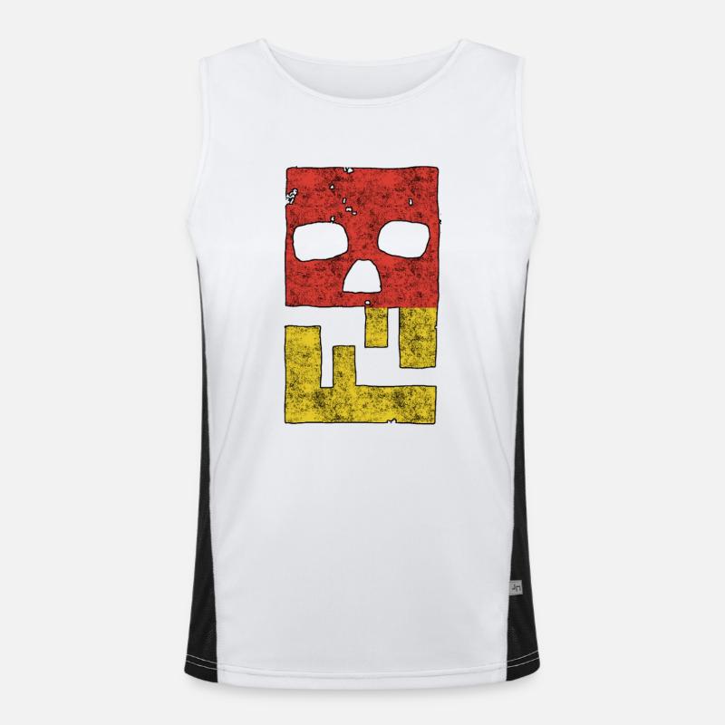 Hacking hackers hacker malware logo emblem Men's Functional Contrast Tank Top 