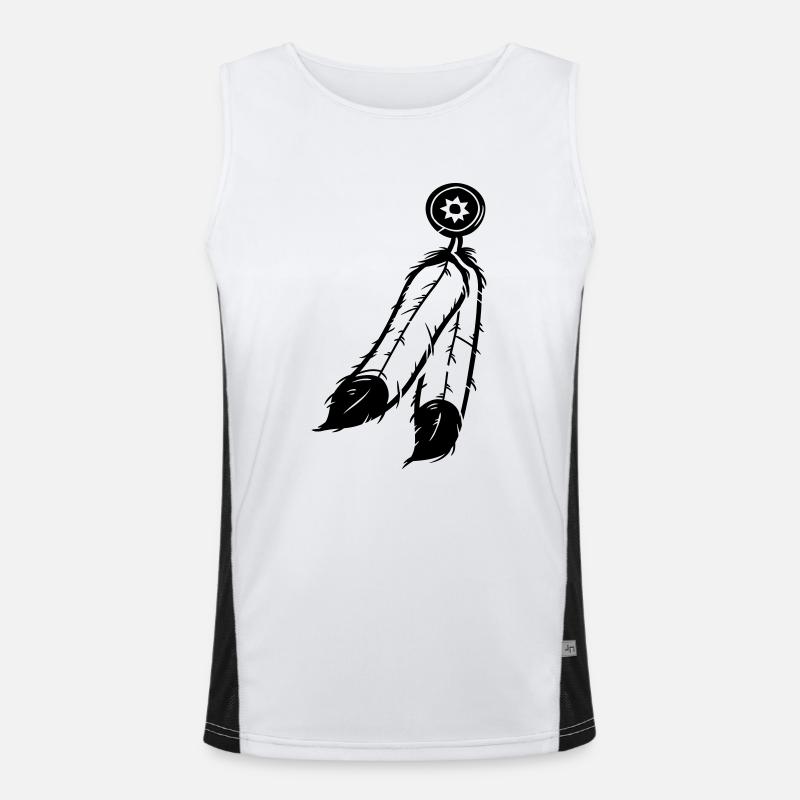 Feather Jewelry - Men's Functional Contrast Tank Top  - white/black