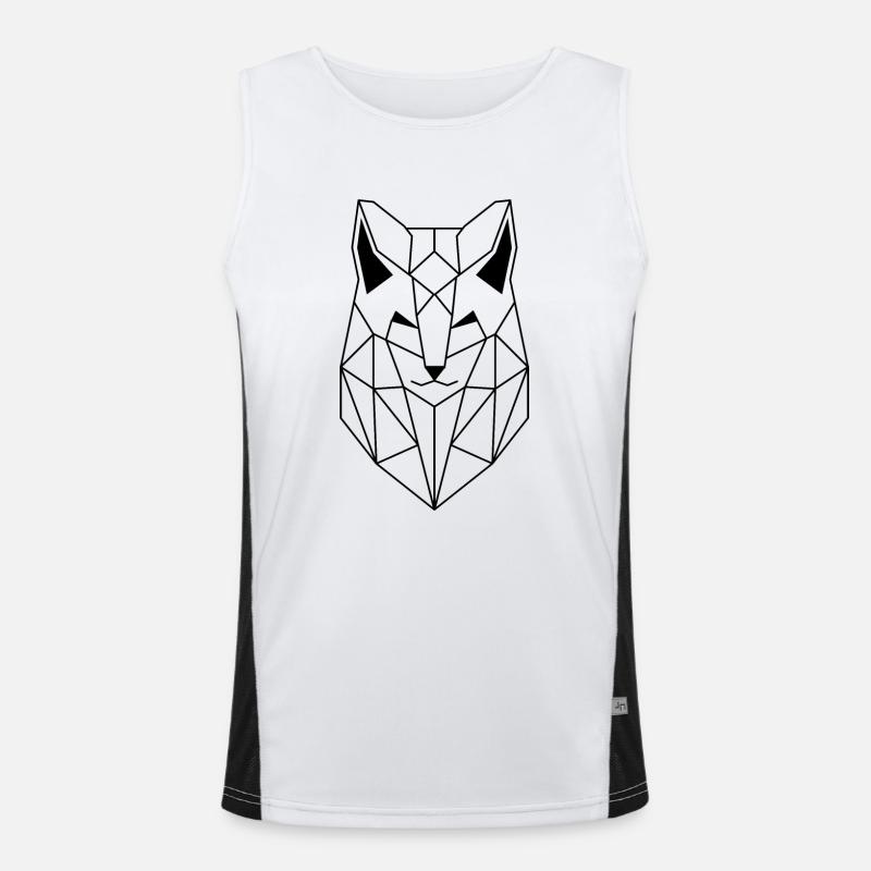 Polygonal Wolf version noire Débardeur respirant contrasté Homme 