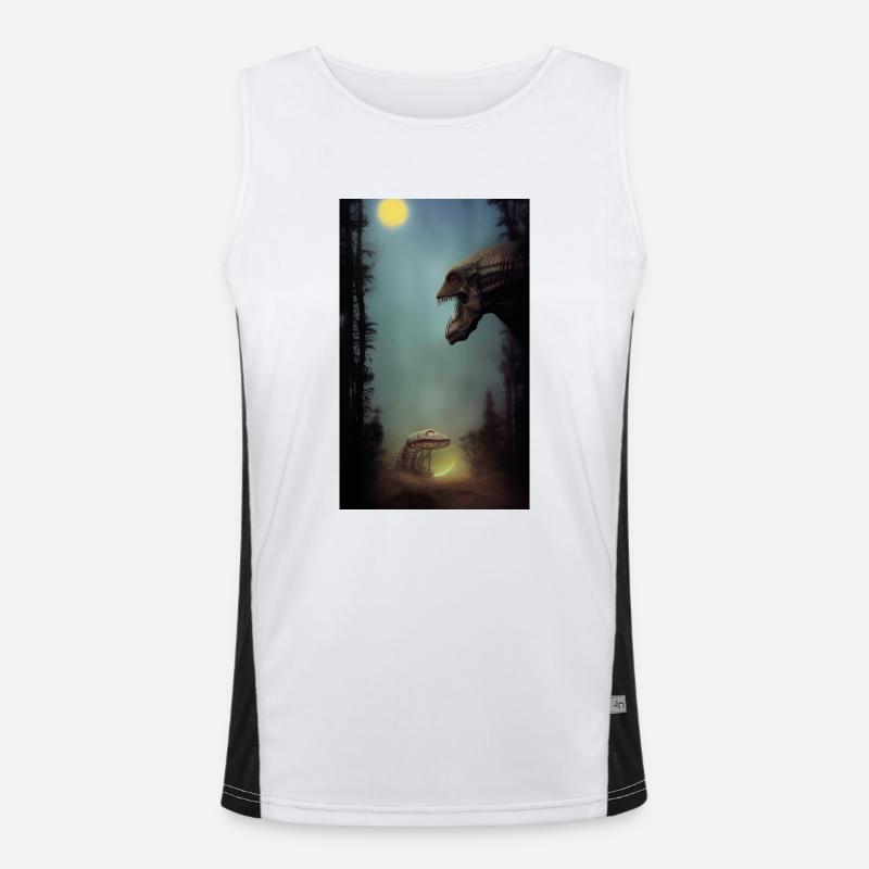 Creepy Horror Comic Alien on a strange planet land Men's Functional Contrast Tank Top 