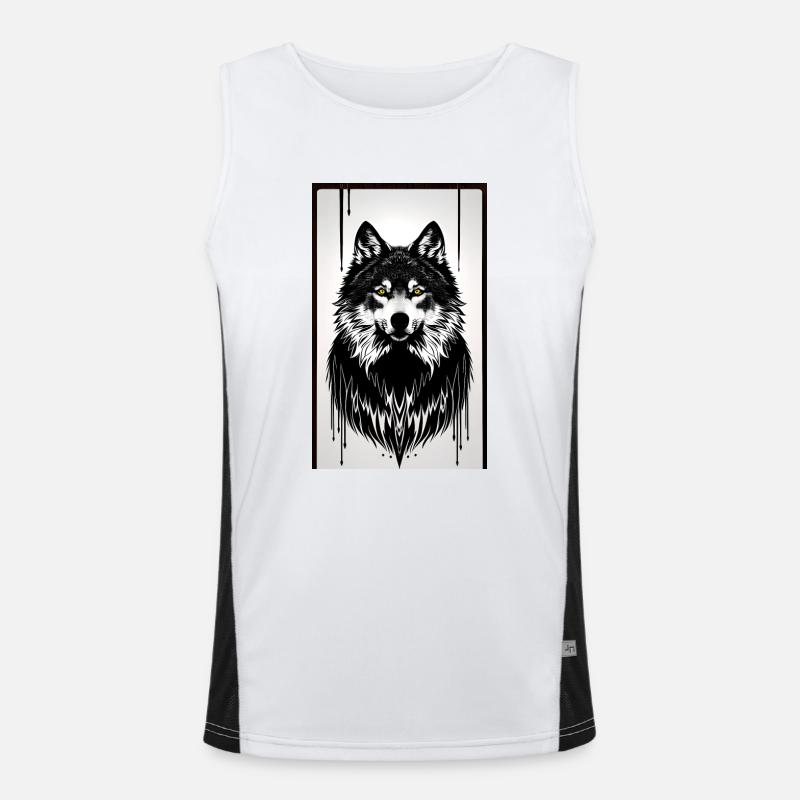 Wolf Funktionelles Kontrast-Tank Top für Männer 