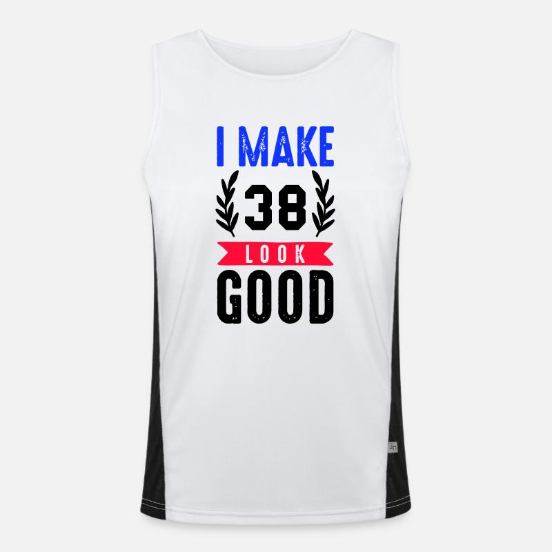 look good 38 Men's Functional Contrast Tank Top 