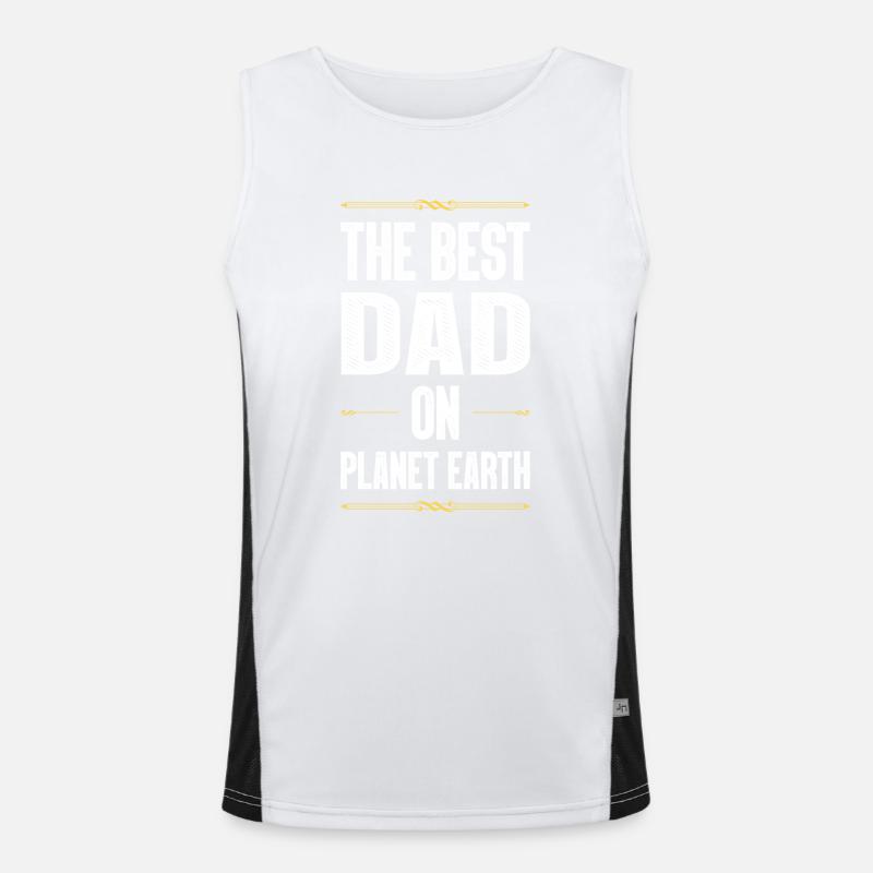Bester Papa Spruch Dad Vater Funktionelles Kontrast-Tank Top für Männer 