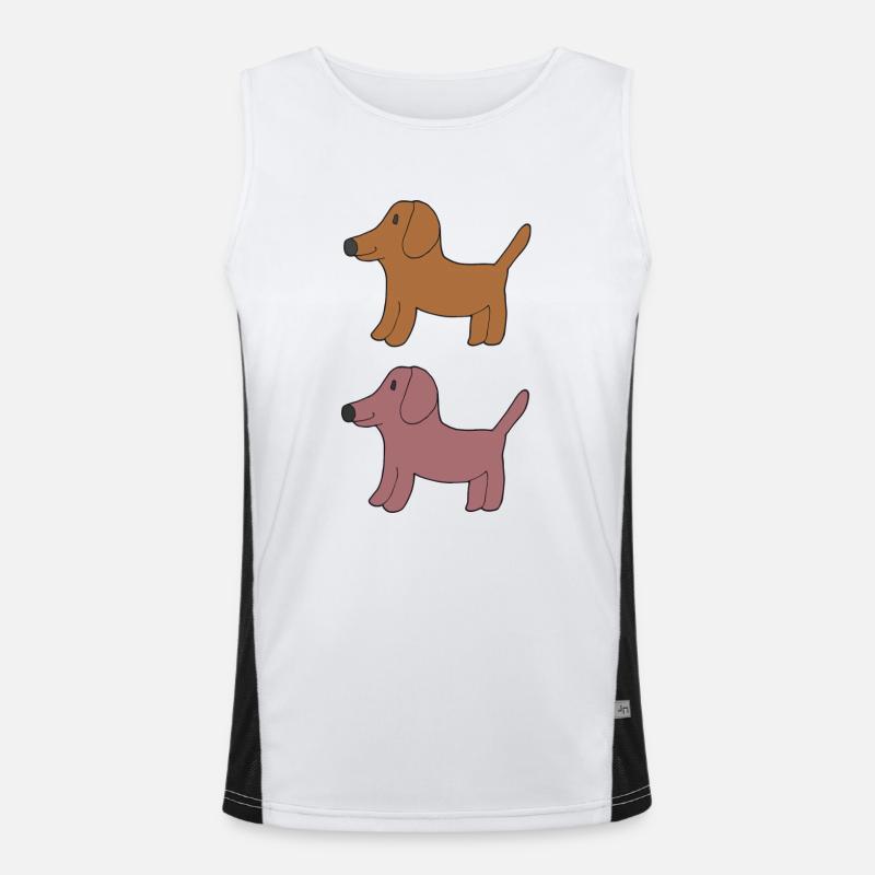 dackel freunde Funktionelles Kontrast-Tank Top für Männer 