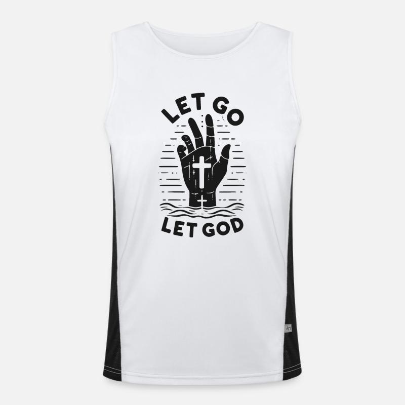 Lass los, lass Gott Funktionelles Kontrast-Tank Top für Männer 