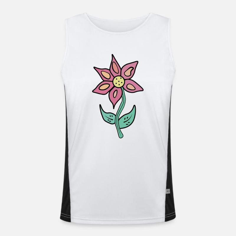 Karikatur-Blume Funktionelles Kontrast-Tank Top für Männer 