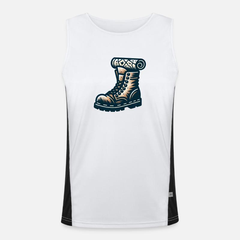 Explorer's Shoe with a Map Men's Functional Contrast Tank Top 