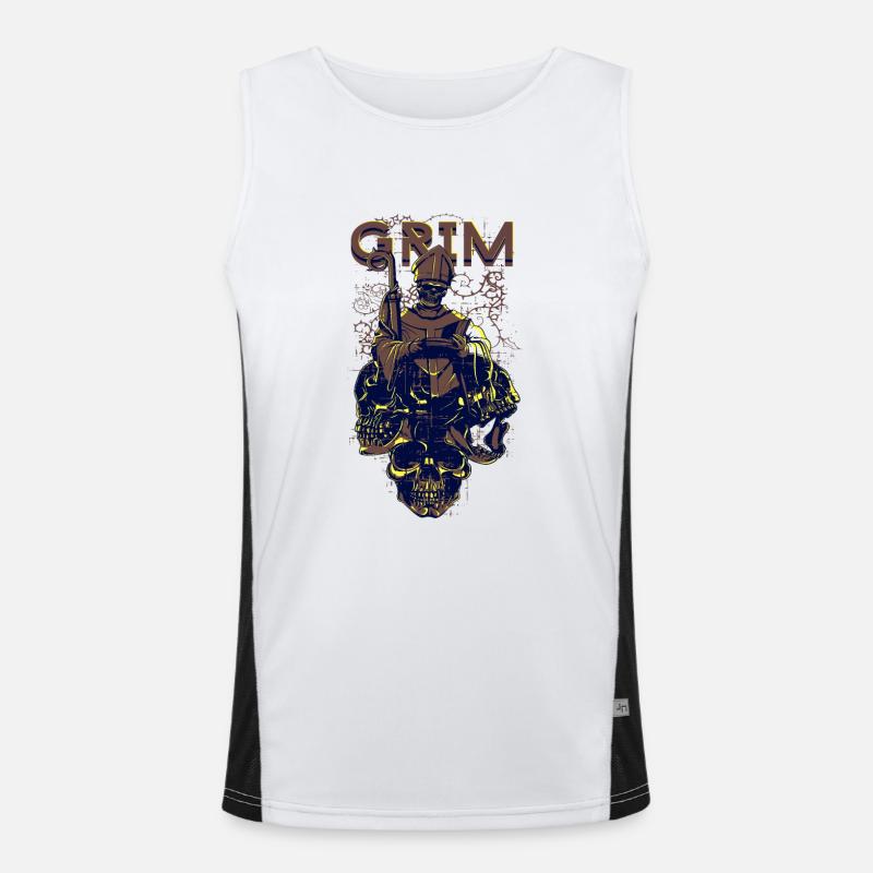 Ein unheimlich Grim mit Schädel Skelett Design Funktionelles Kontrast-Tank Top für Männer 