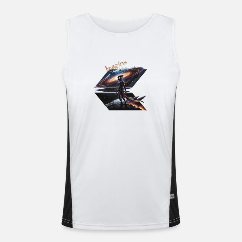 Interdimensional alien - Men's Functional Contrast Tank Top  - white/black