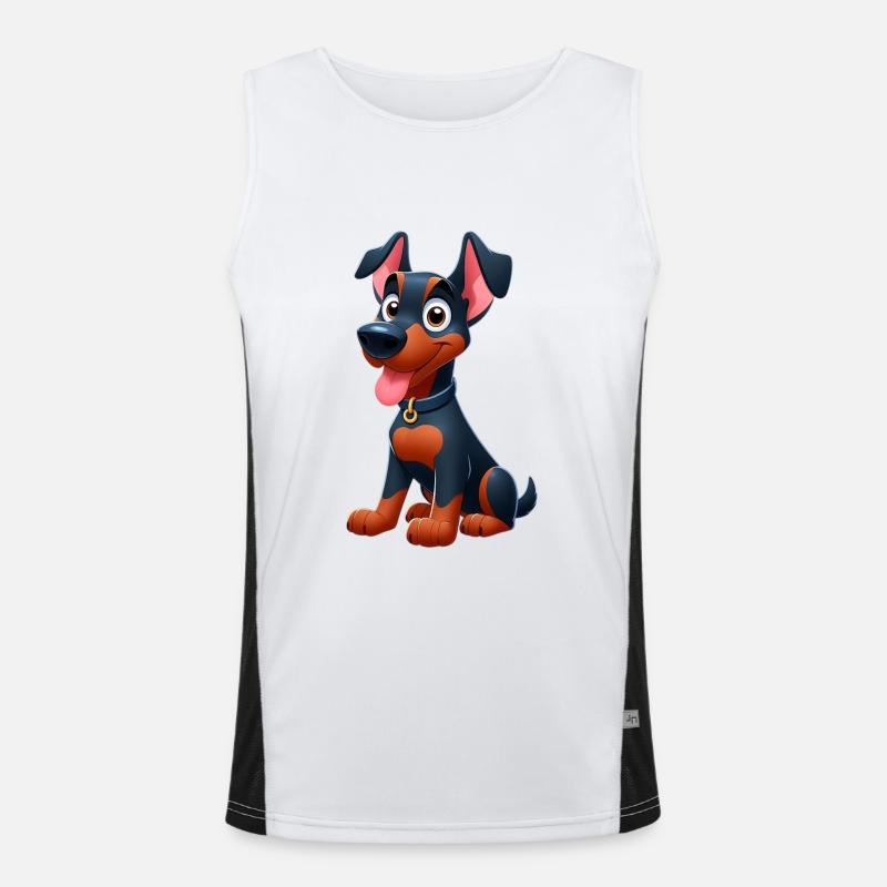 Dobermann 2 Funktionelles Kontrast-Tank Top für Männer 