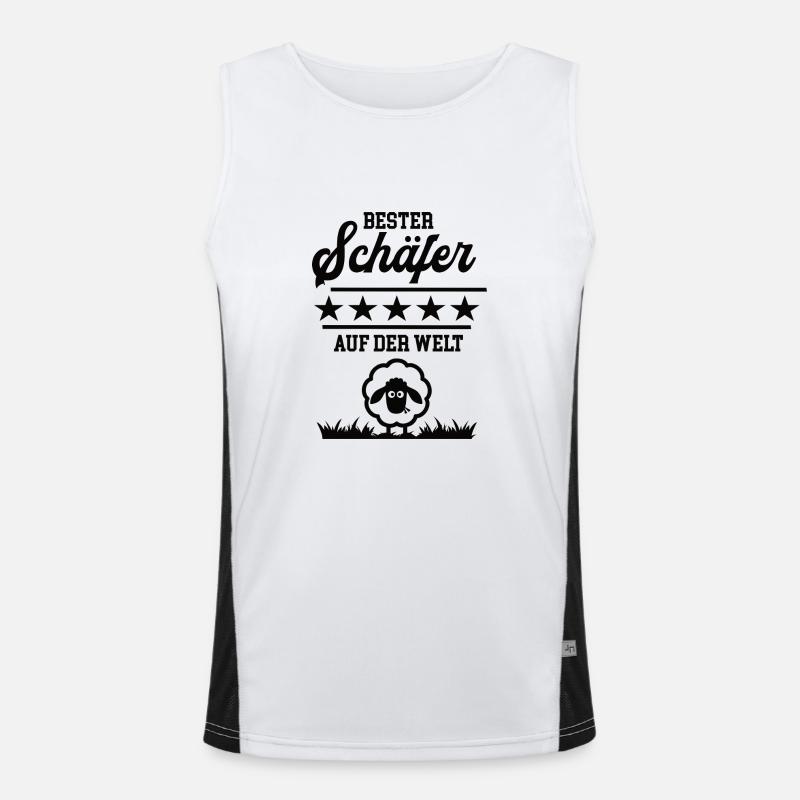 Bester Schäfer Weltbester Tierwirt Schäferei Hirte Funktionelles Kontrast-Tank Top für Männer 