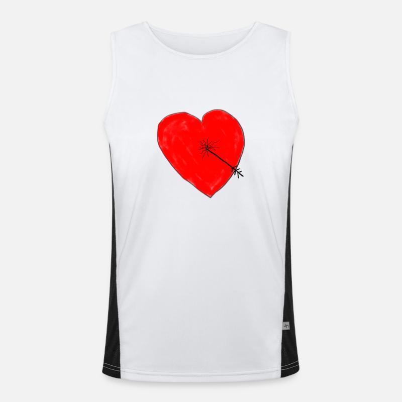 Herz mit Pfeil Funktionelles Kontrast-Tank Top für Männer 