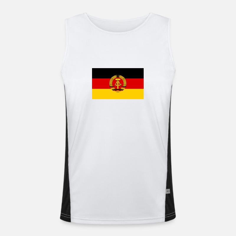 DDR Flagge Funktionelles Kontrast-Tank Top für Männer 
