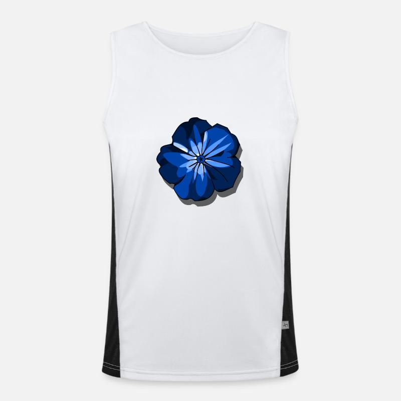 Blaue Blume Funktionelles Kontrast-Tank Top für Männer 