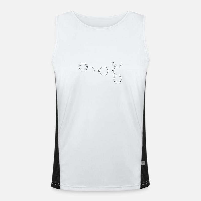 Fentanyl structural formula - Men's Functional Contrast Tank Top  - white/black