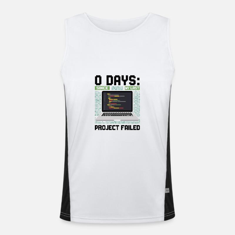 Techie 0 Days Since My Last Project Failed Men's Functional Contrast Tank Top 