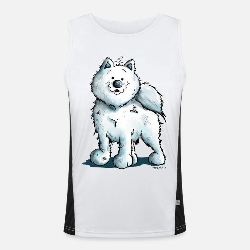 Søde Samojedhund - Funktionel kontrast tanktop til herrer  - hvid/sort