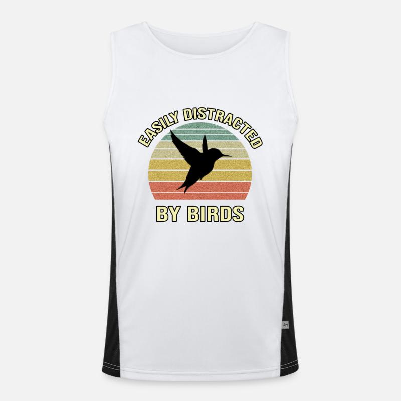 Easily Distracted By Birds Men's Functional Contrast Tank Top 