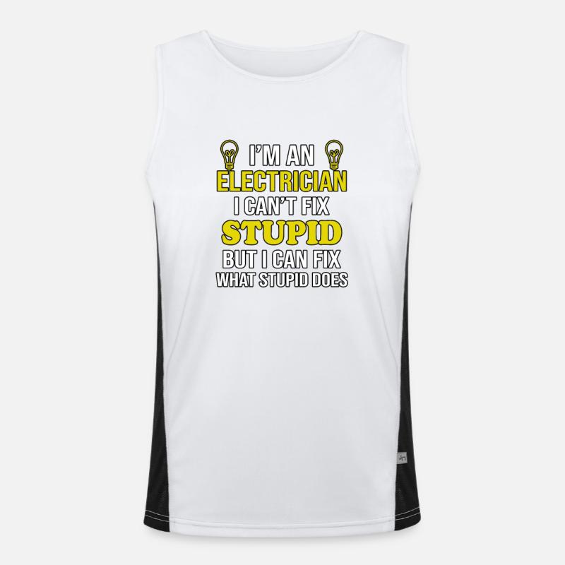Elektriker Cant Fix Dumm Funktionelles Kontrast-Tank Top für Männer 