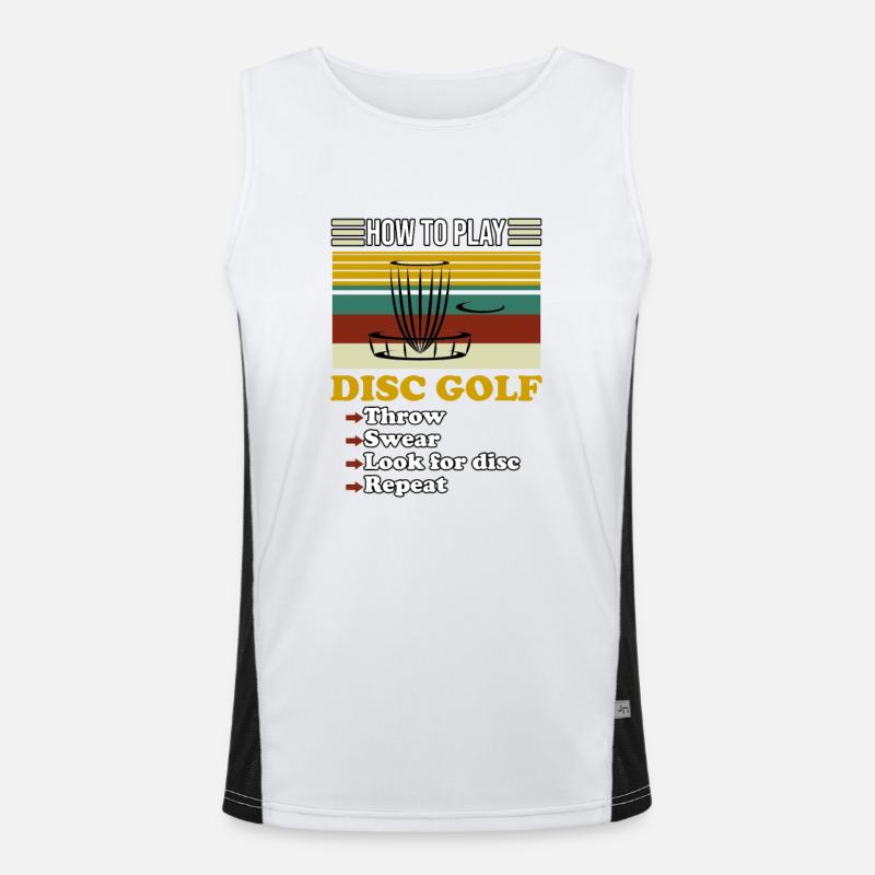 How to Play Disc Golf Retro Men's Functional Contrast Tank Top 