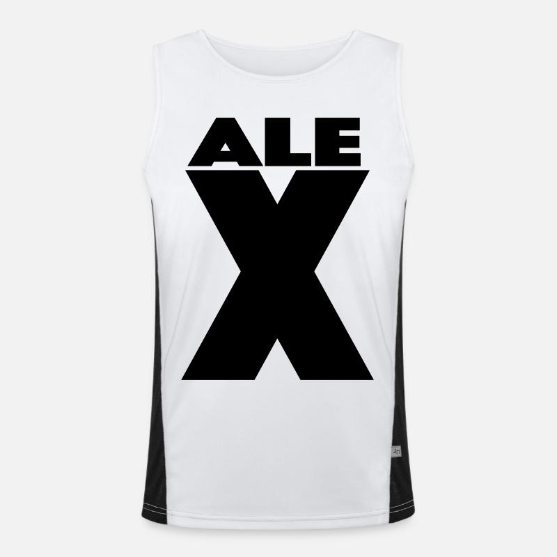 Alex X – Minimal Name Design Funktionelles Kontrast-Tank Top für Männer 