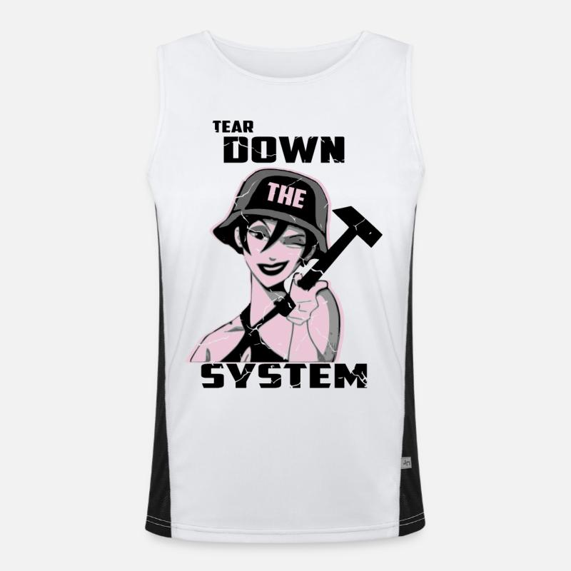 Zerstören Sie das System Funktionelles Kontrast-Tank Top für Männer 