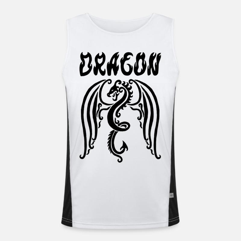 Schwarzer Drache Funktionelles Kontrast-Tank Top für Männer 