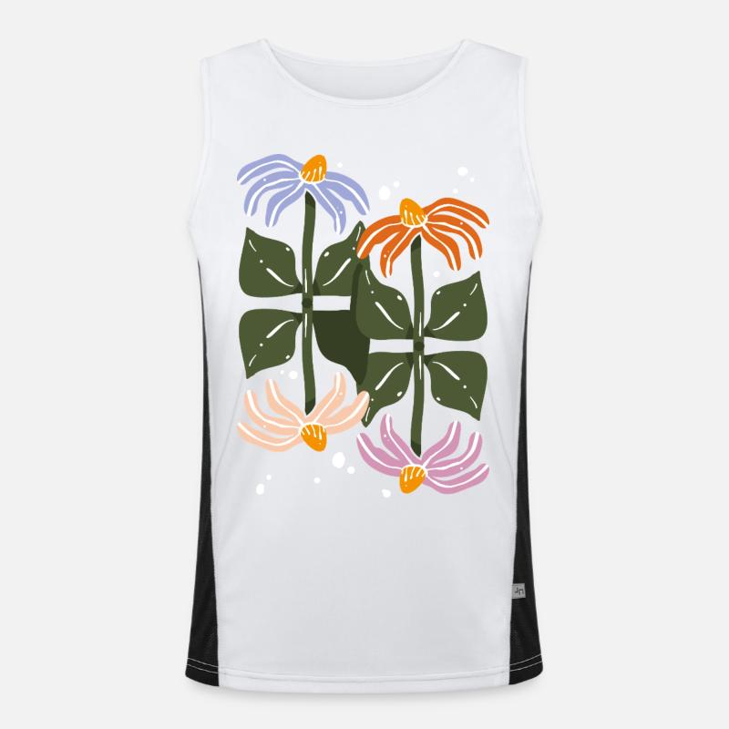 Illustration de quatre fleurs Débardeur respirant contrasté Homme 