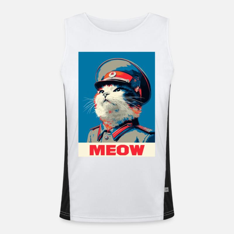 PopArt Katze Funktionelles Kontrast-Tank Top für Männer 