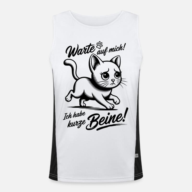 Attends-moi, j’ai les jambes courtes - Petit chat Débardeur respirant contrasté Homme 