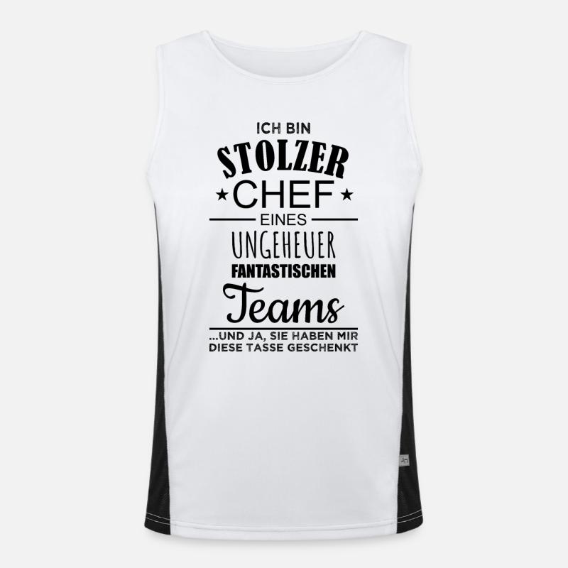 Stolzer Chef Spruch Kaffeetasse Tasse Becher Team Funktionelles Kontrast-Tank Top für Männer 