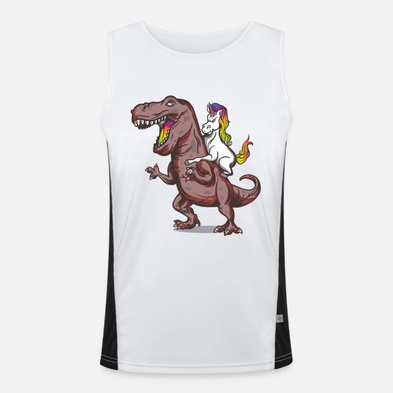 Rex Einhorn Dino Funktionelles Kontrast-Tank Top für Männer 