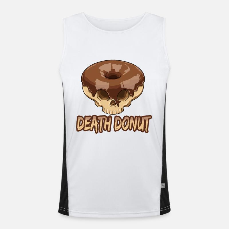 Death donut for a pastry sweets Men's Functional Contrast Tank Top 