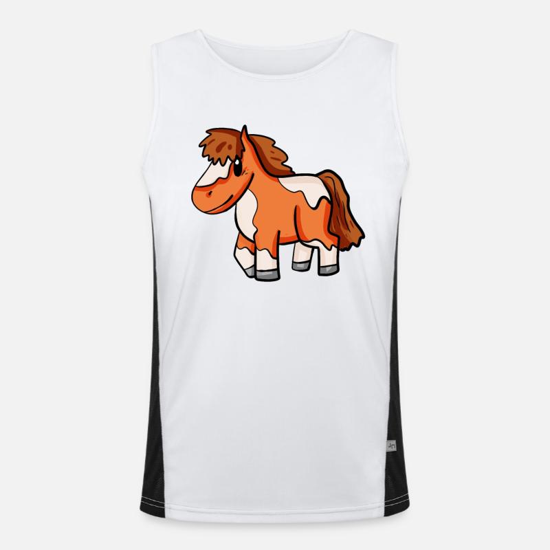 Shetlandpony Pferd Funktionelles Kontrast-Tank Top für Männer 