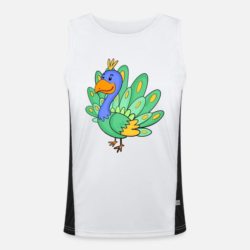 Pfau Funktionelles Kontrast-Tank Top für Männer 