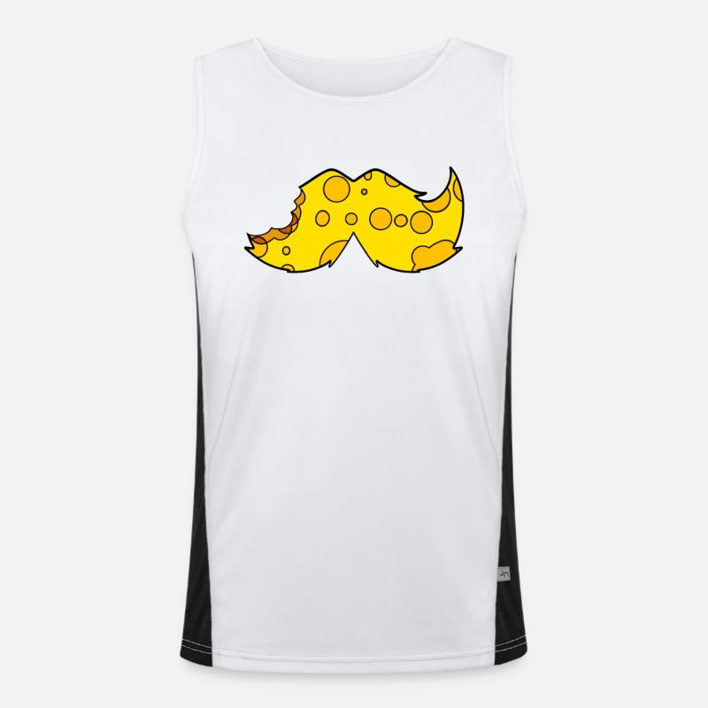 Käse Schnurrbart Bart Funktionelles Kontrast-Tank Top für Männer 
