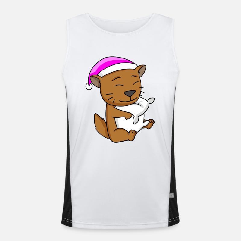 Cat cat breed Somali Men's Functional Contrast Tank Top 