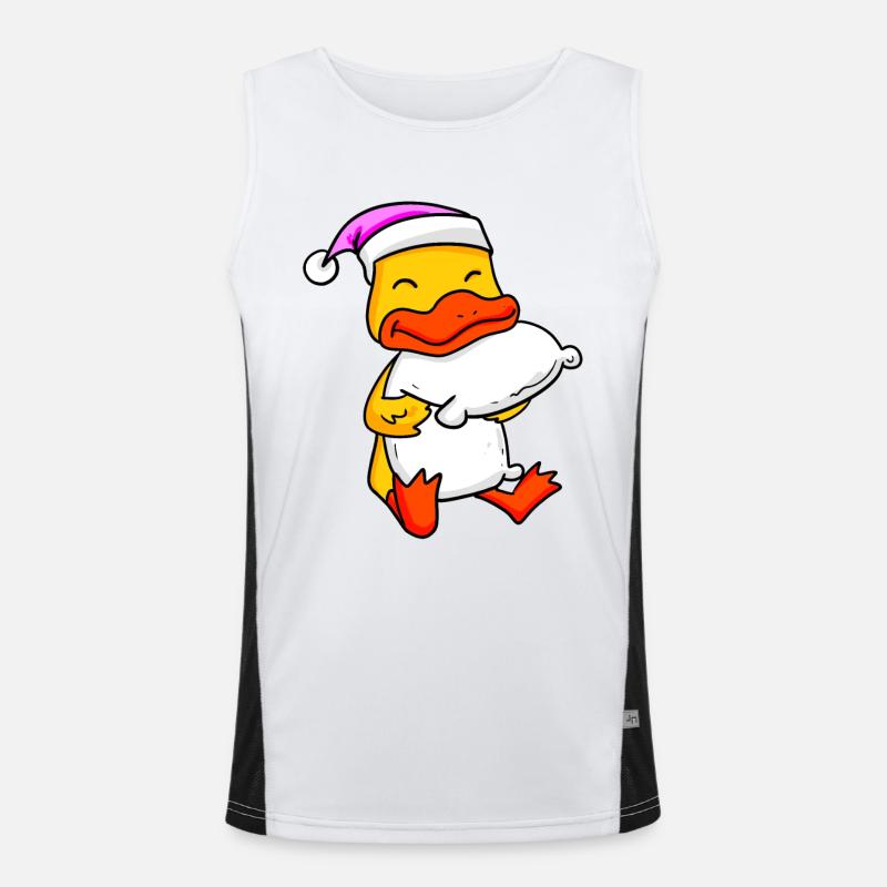 Canard avec oreiller et bonnet de couchage Débardeur respirant contrasté Homme 