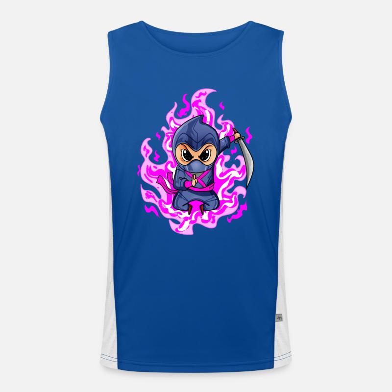 Ninja Mädchen in Rosa Funktionelles Kontrast-Tank Top für Männer 