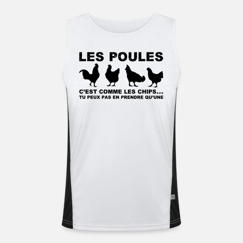 les poules c'est comme les chips Débardeur respirant contrasté Homme 