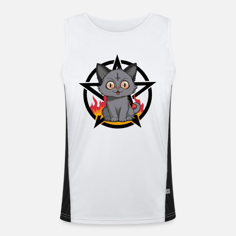 Satans Petit Enfer Ronronner Chat Débardeur respirant contrasté Homme 