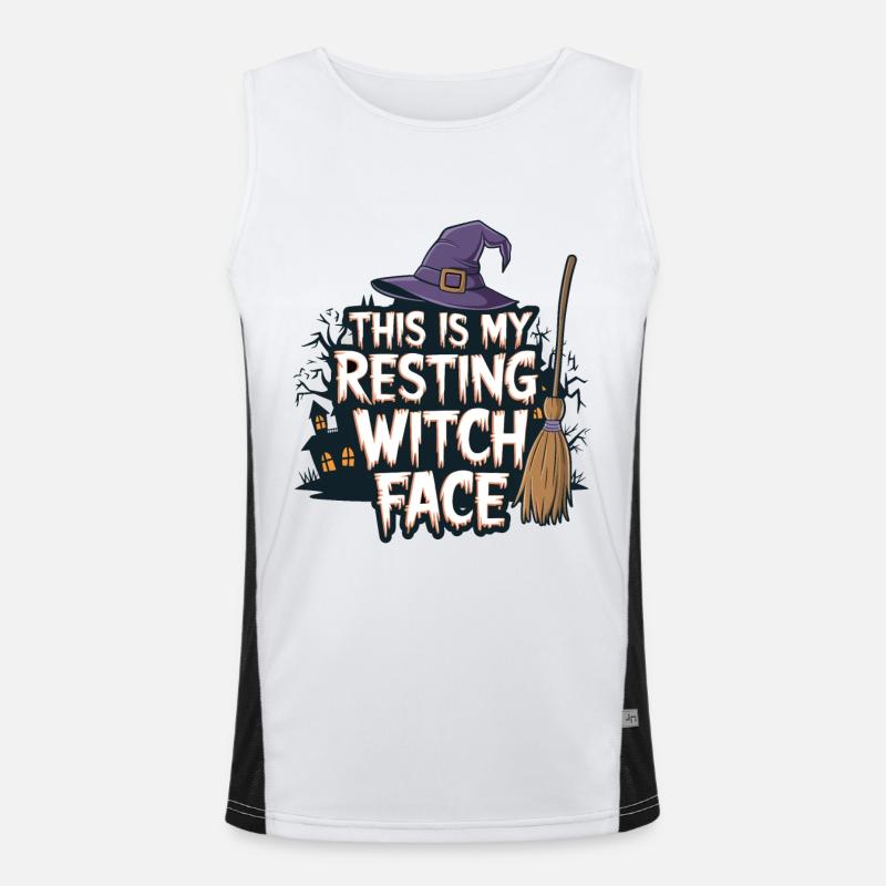This is my resting witch face Spooky Halloween Wit Men's Functional Contrast Tank Top 
