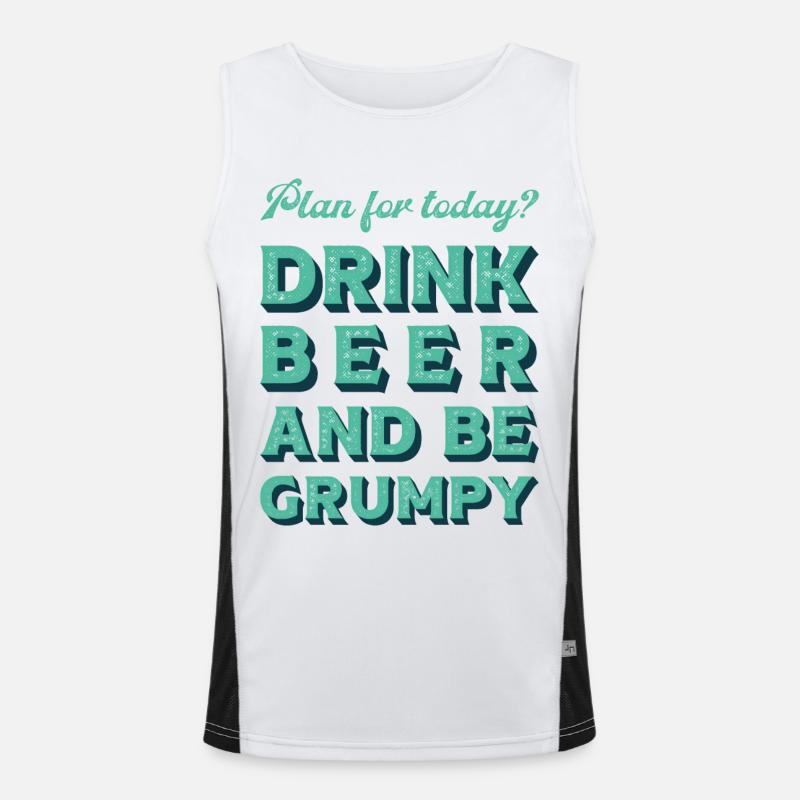 Plan for today? Drink bear and be grumpy. Men's Functional Contrast Tank Top 
