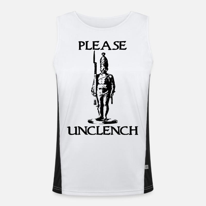 Please Unclench (Black Silhouette) Men's Functional Contrast Tank Top 