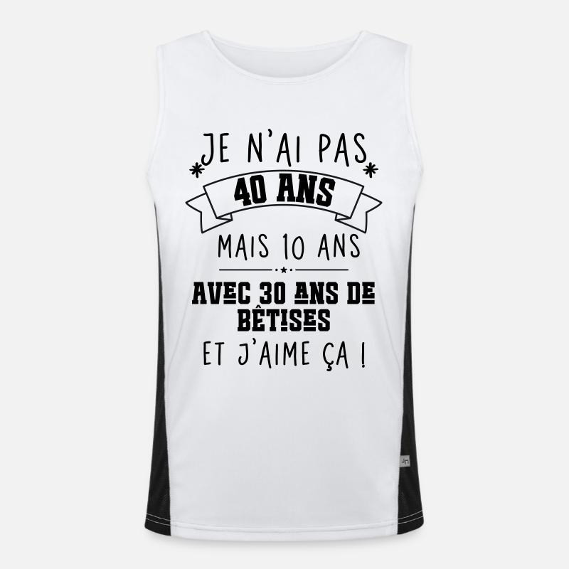 40 ans anniversaire Débardeur respirant contrasté Homme 