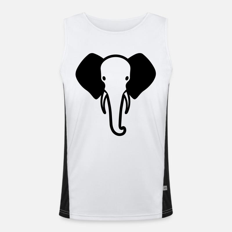 Elephant - Men's Functional Contrast Tank Top - white/black