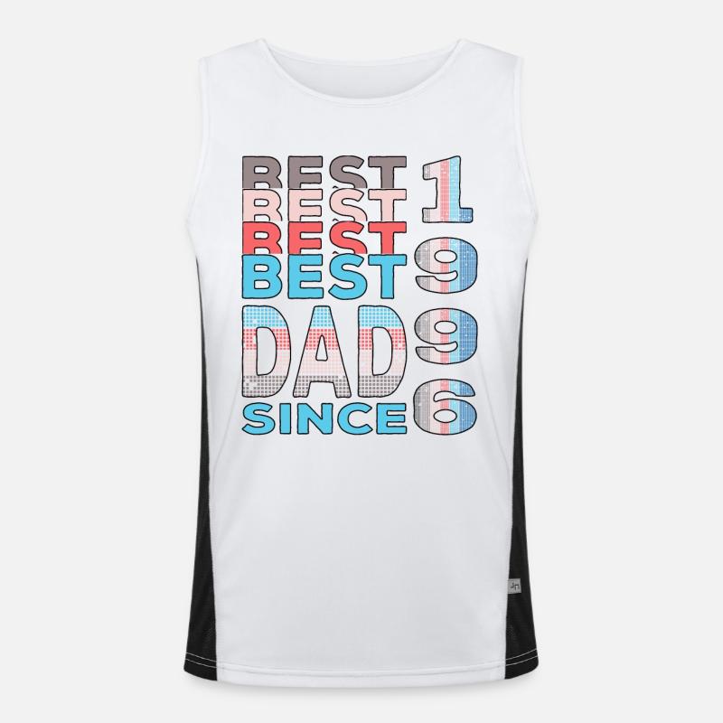 Bester Papa der Welt seit 1996 Vatertag Funktionelles Kontrast-Tank Top für Männer 