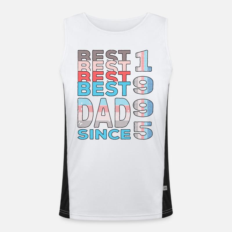 Bester Papa der Welt seit 1995 Vatertag Funktionelles Kontrast-Tank Top für Männer 