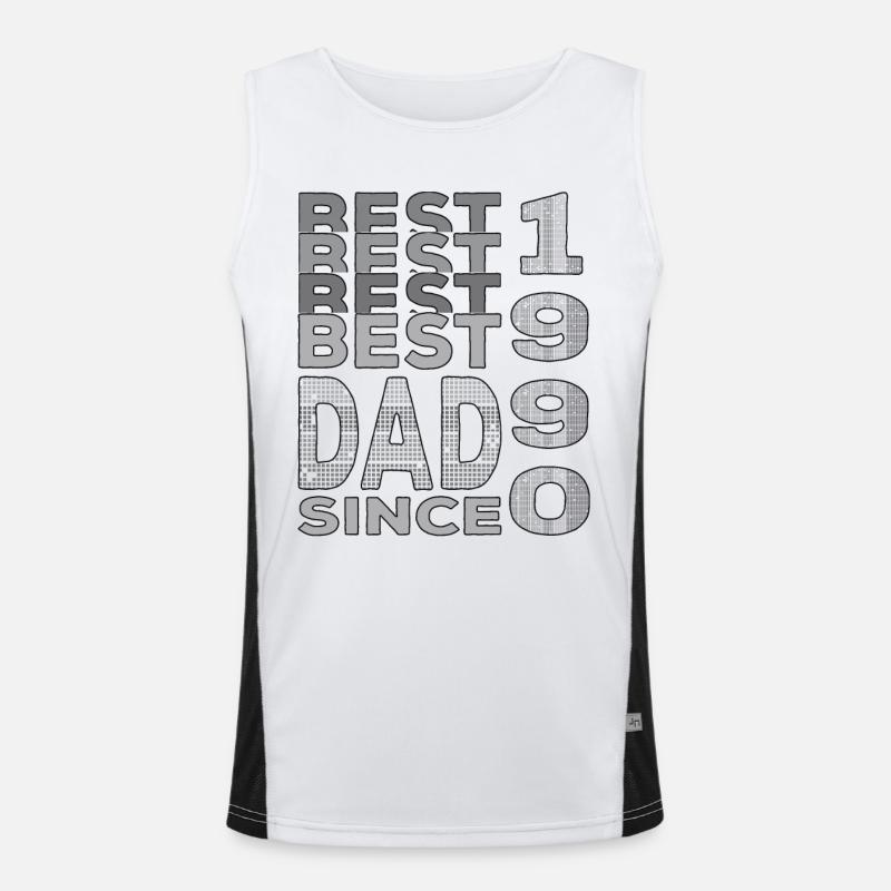 Bester Papa der Welt seit 1990 Vatertag Funktionelles Kontrast-Tank Top für Männer 